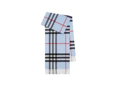 Burberry Check Cashmere Scarf "Pale Blue"