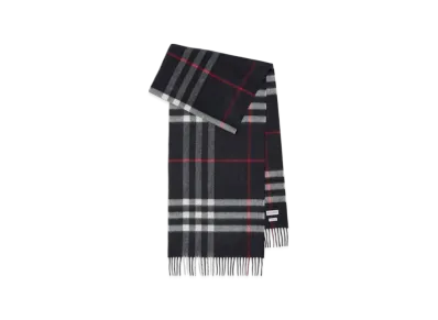 Burberry Check Cashmere Scarf "Navy"