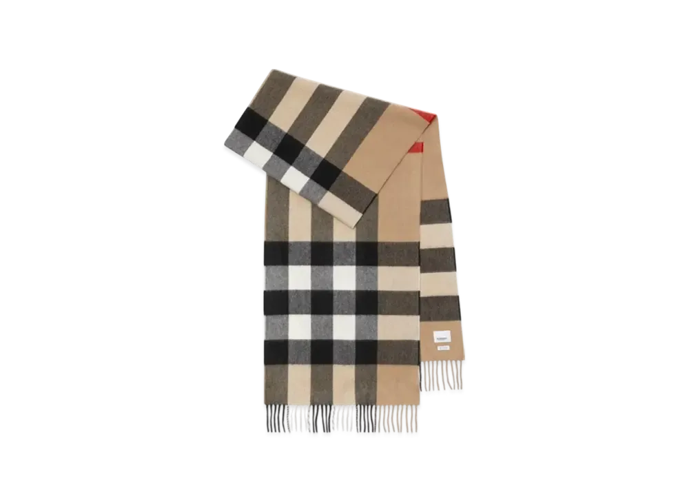 Burberry Check Cashmere Scarf "Archive Beige"