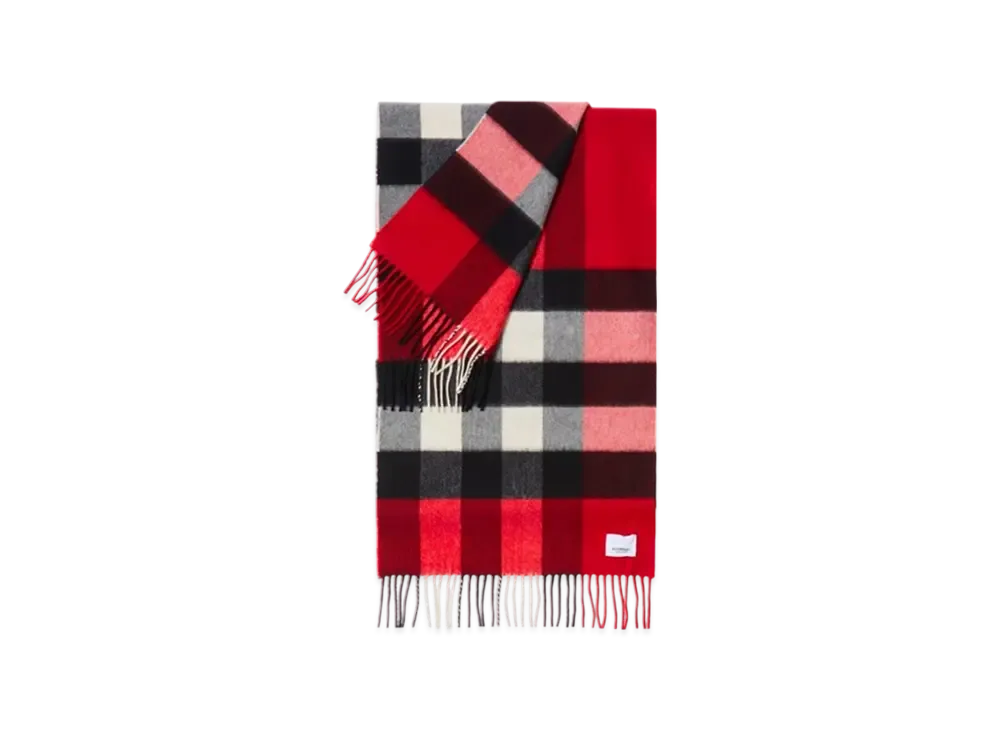 Burberry Check Cashmere Scarf "Red"