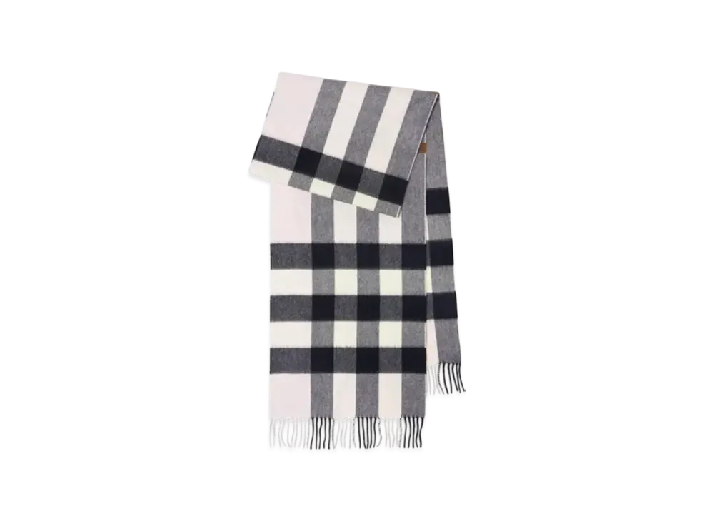 Burberry Check Cashmere Scarf "Pale Candy Pink"