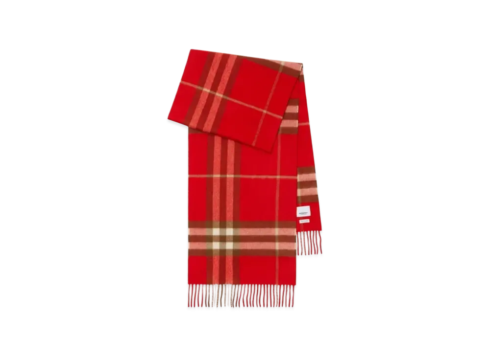 Burberry Check Cashmere Scarf "Red"