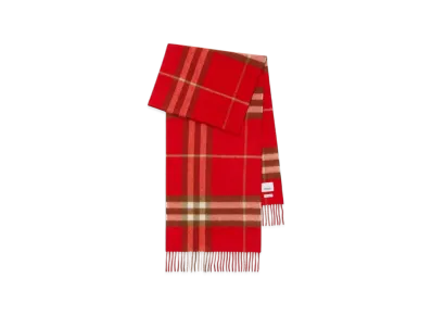 Burberry Check Cashmere Scarf "Red"