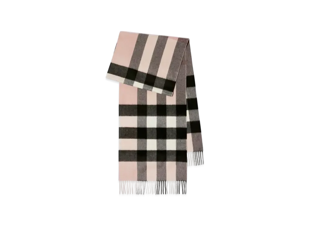 Burberry Check Cashmere Scarf "Ash Rose"
