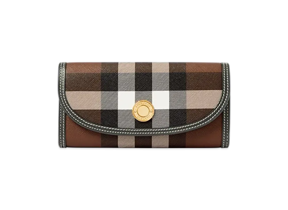 Burberry Check Continental Wallet "Dark Birch Brown"