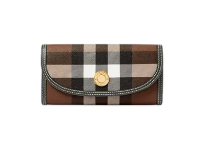 Burberry Check Continental Wallet "Dark Birch Brown"
