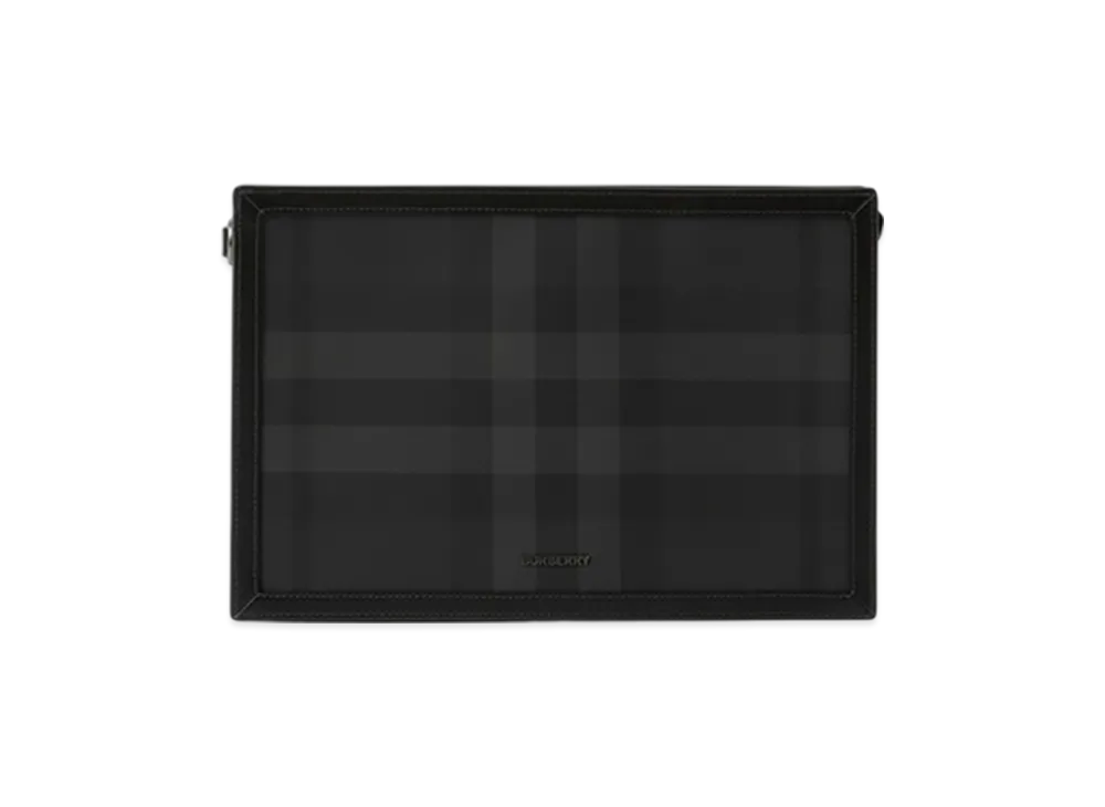 Burberry Check Zip Pouch "Charcoal"