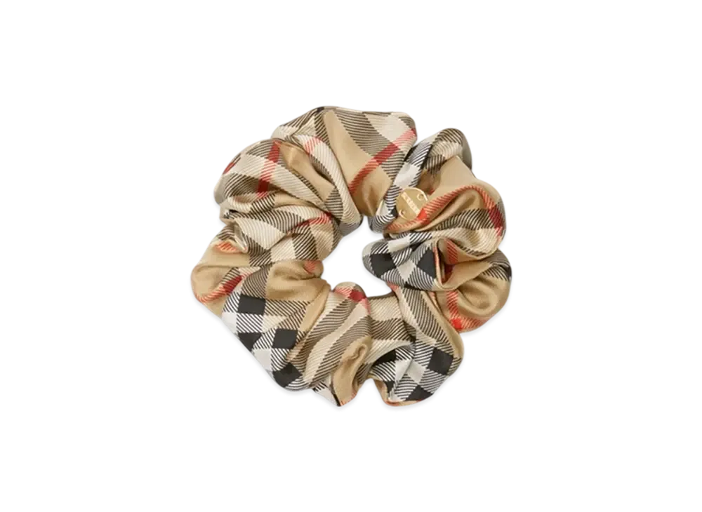 Burberry Check Silk Scrunchie "Sand"