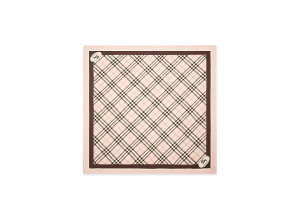 Burberry Check Silk Scarf "Bow Pink"