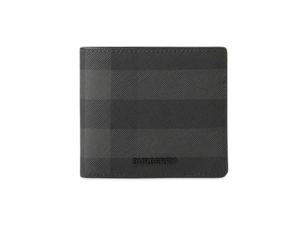 バーバリー チェック スリム バイフォールドウォレット "チャコール" 81005291