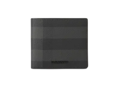 Burberry Check Slim Bifold Wallet "Charcoal"