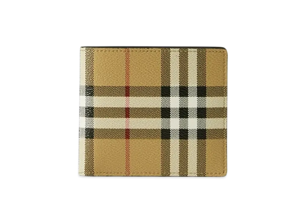 バーバリー チェック バイフォールド コインウォレット "アーカイブベージュ" 80698151