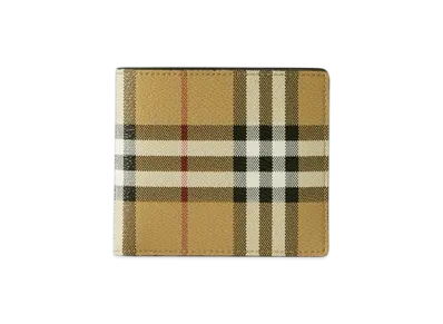 Burberry Check Bifold Coin Wallet "Archive Beige"