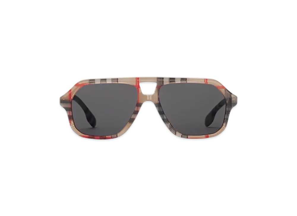 Burberry Check Pilot Sunglasses "Antique Yellow"