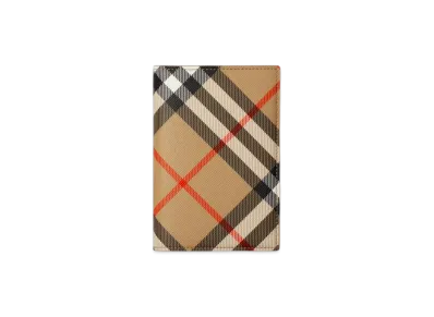 Burberry Check Passport Holder "Sand"
