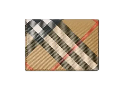 Burberry Check Folding Card Case "Sand"