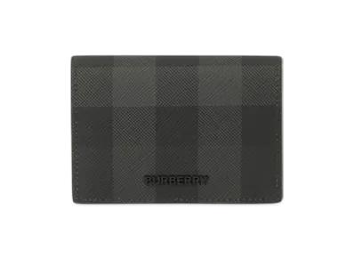 Burberry Check Folding Card Case "Charcoal"