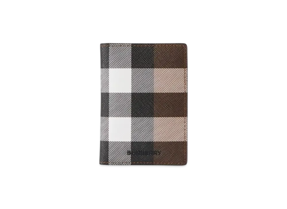 Burberry Check Folding Card Case "Dark Birch Brown"