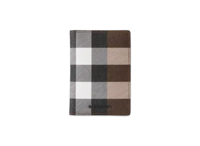 Burberry Check Folding Card Case "Dark Birch Brown"