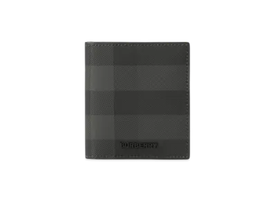 Burberry Check Folding Card Case "Charcoal"