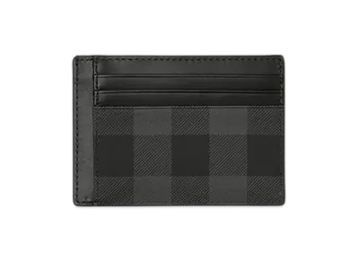 Burberry Check Money Clip Card Case "Charcoal Grey"