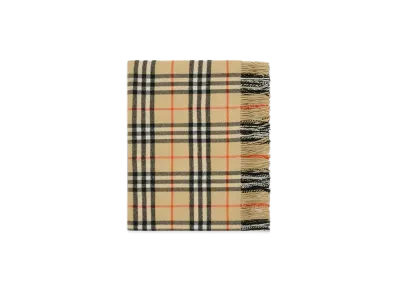 Burberry Check Wool Cashmere Blanket "Sand"