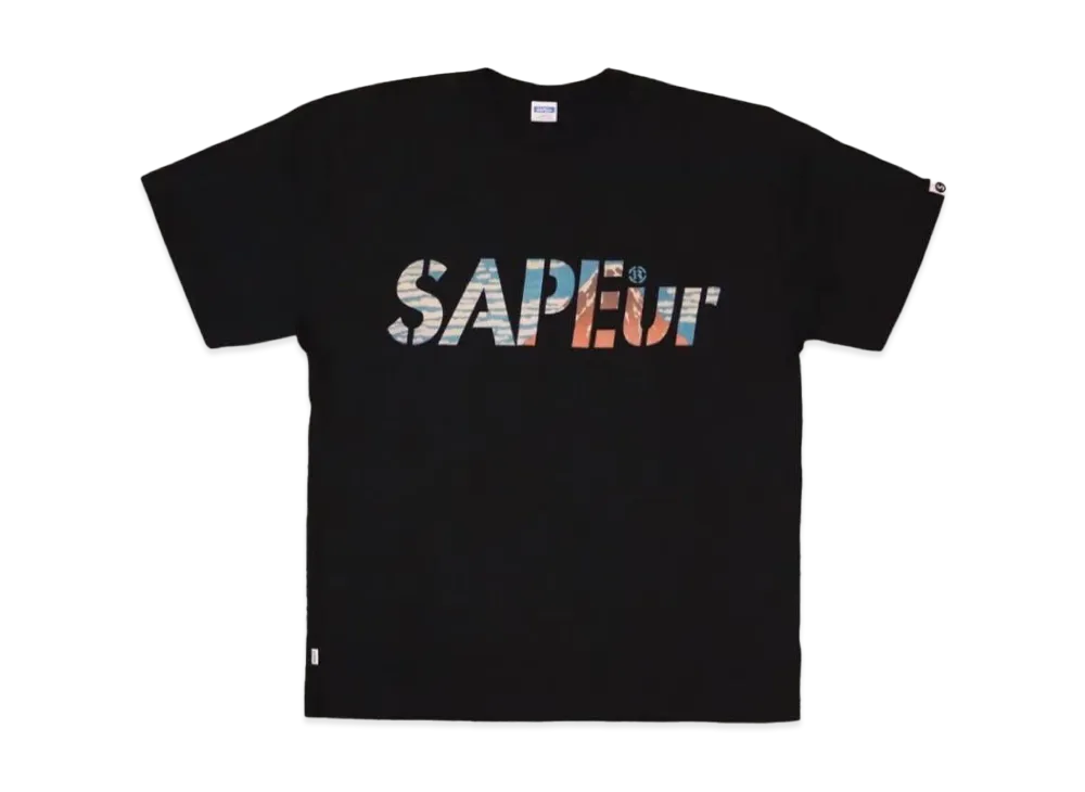 SAPEur The Great Wave Katsushika Hokusai Red Fuji S/S Tee "Black" A0024-420