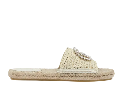 GUCCI Women's Espadrille with Crystal Interlocking G "White"