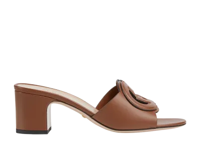 GUCCI Women's Slide Sandal with Interlocking G "Brown Leather"