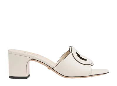 GUCCI Women's Slide Sandal with Interlocking G "White Leather"
