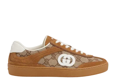 GUCCI Women's Sneaker with Interlocking G "Brown Suede"