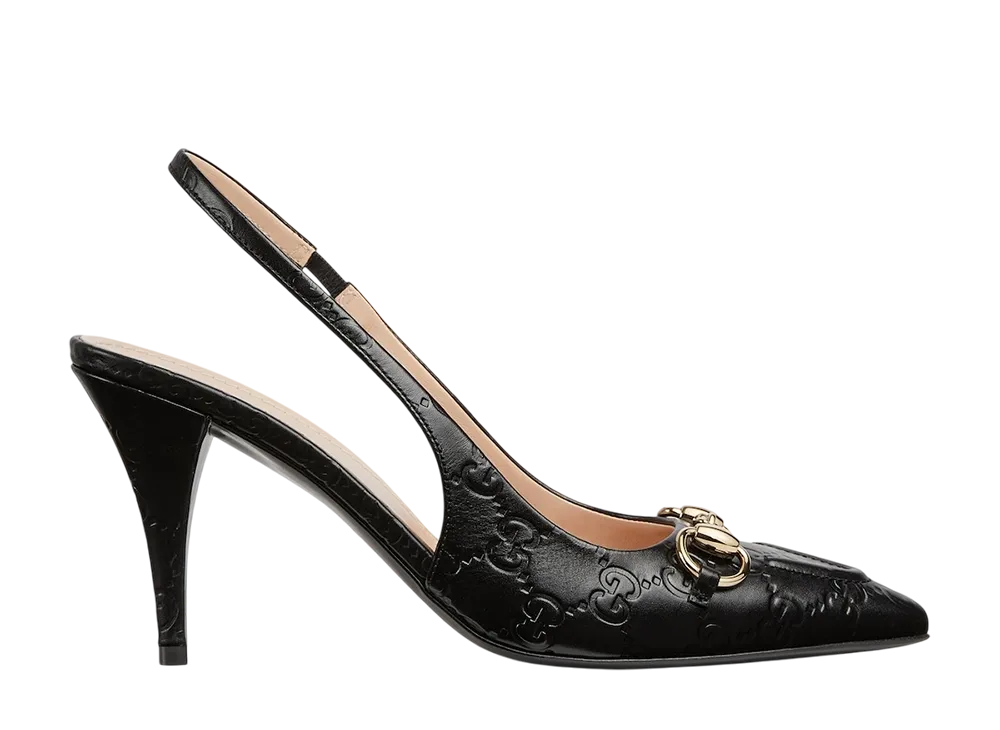 グッチ ウィメンズ スリングバック パンプス ホースビット付き "ブラック"