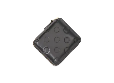 COMME des GARCONS Wallet Polka Dot Embossed Bifold Wallet with Coin Purse "Black"