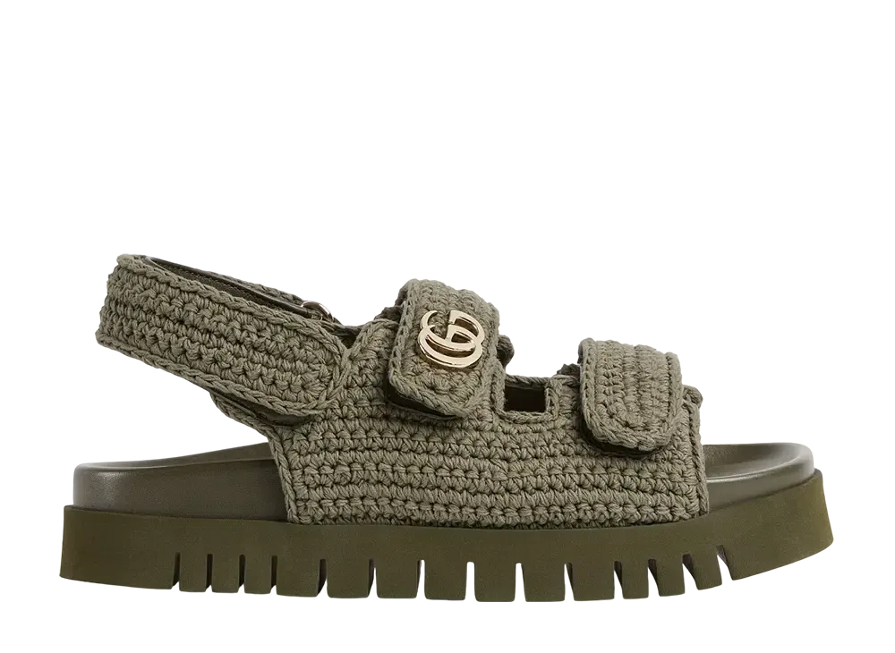 グッチ ウィメンズ ダブルG サンダル "ダークグリーン"