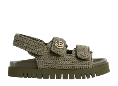 GUCCI Women's Double G Sandal "Dark Green"