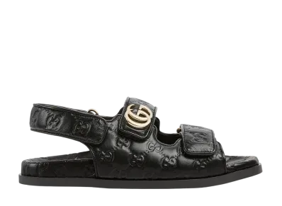GUCCI Women's Double G Sandal "Black Leather"