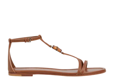 GUCCI Women's Sandal with Bamboo Detail "Light Brown Leather"