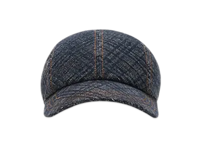 Burberry Check Denim Baseball Cap "Indigo"