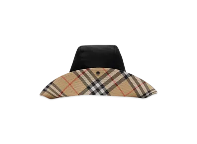 Burberry Check Brim Gabardine Hat "Black"