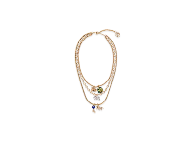 Burberry Charm Triple Layer Necklace "Gold/Multicolour"