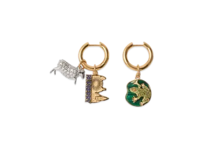 Burberry Charm Hoop Earrings "Gold/Multicolour"