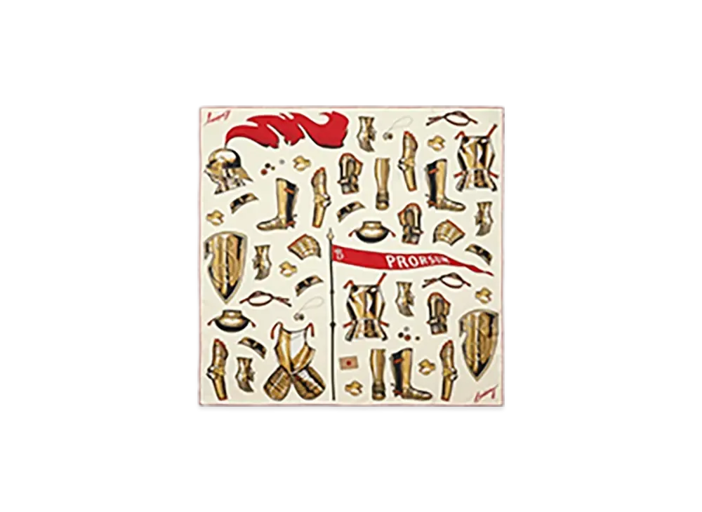 Burberry Knight Armour Silk Scarf "Cotton"
