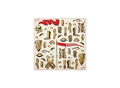 Burberry Knight Armour Silk Scarf "Cotton"