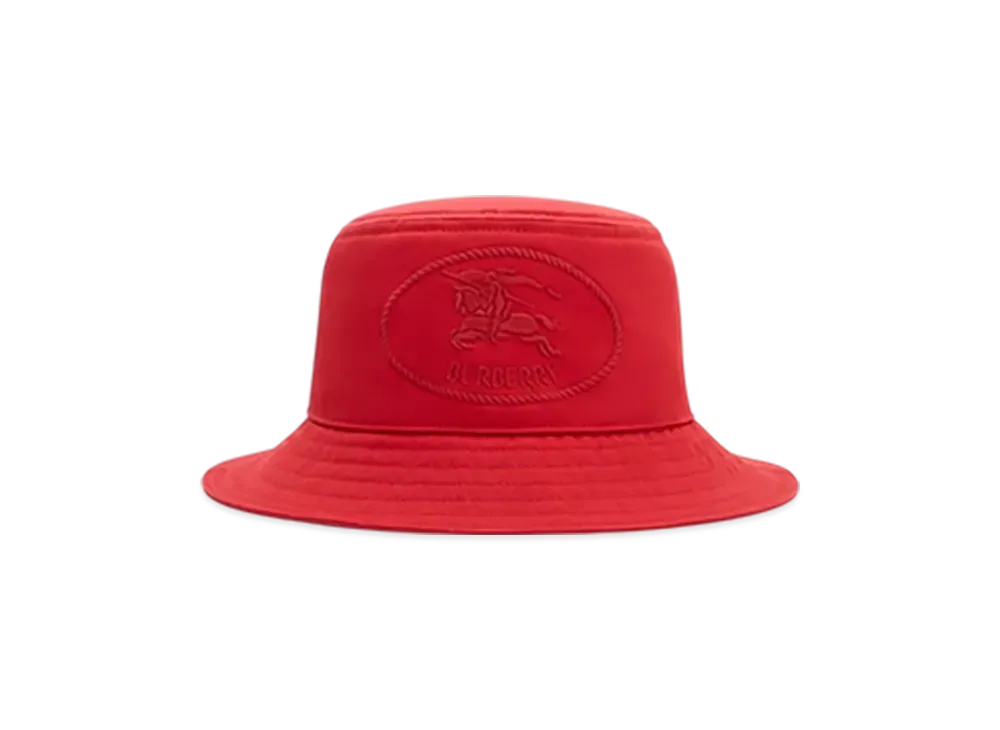 Burberry Night Stamp Gabardine Bucket Hat "Currant"