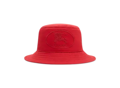 Burberry Night Stamp Gabardine Bucket Hat "Currant"