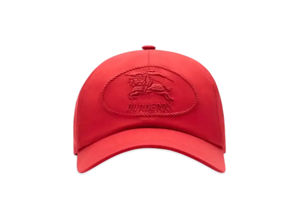 Burberry Night Stamp Gabardine Baseball Cap "Currant"