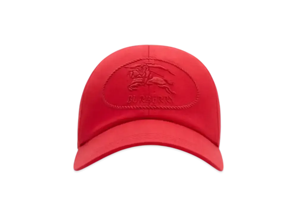 Burberry Night Stamp Gabardine Baseball Cap "Currant"