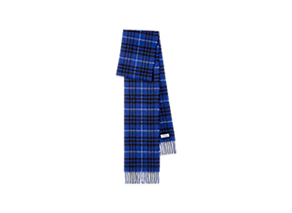 Burberry Narrow Check Cashmere Scarf "Night"