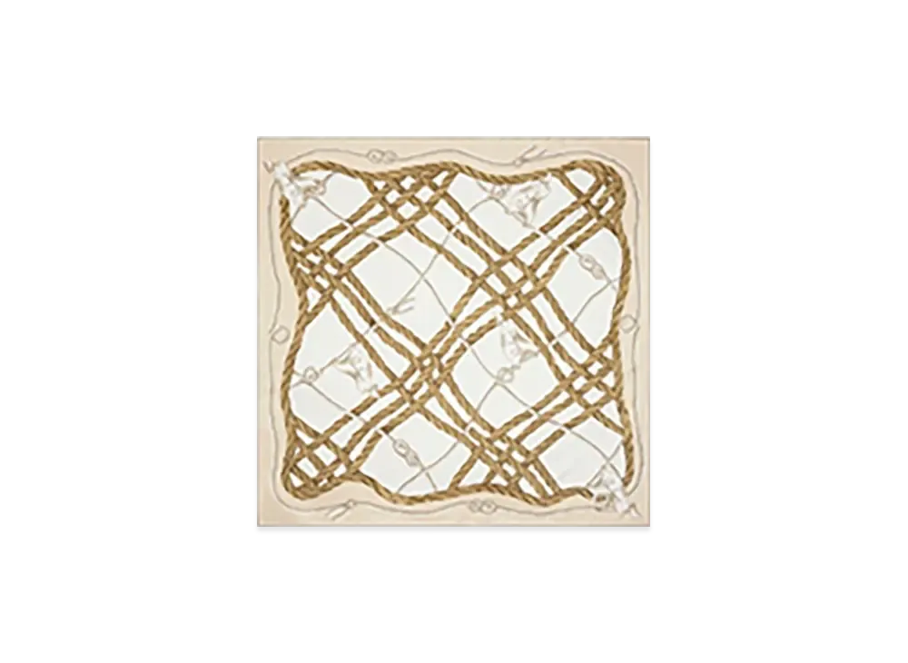 Burberry Knot Check Silk Scarf "Thatch"