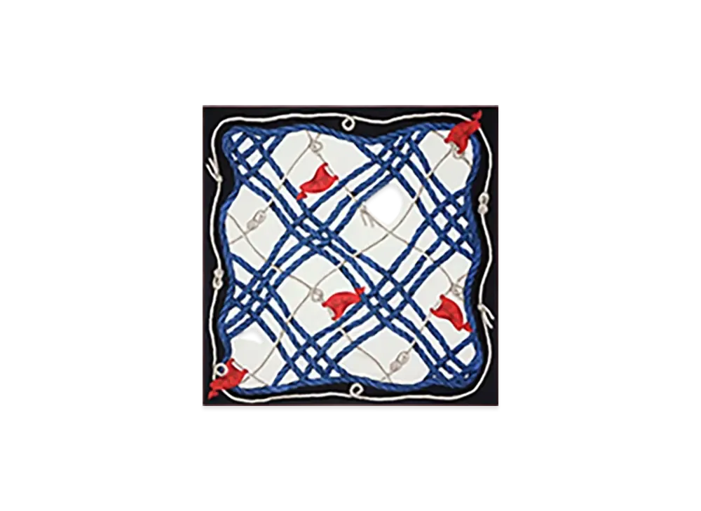 Burberry Knot Check Silk Scarf "Pool"